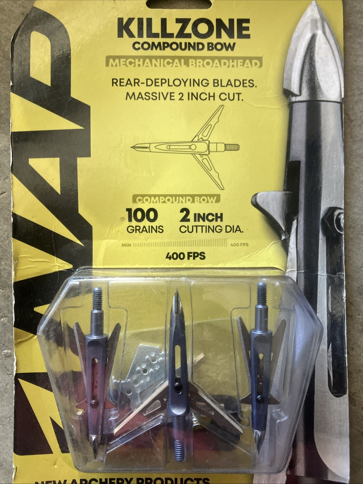 NAP Killzone Compound Bow Mechanical Broadhead 100 Grain 3-pack