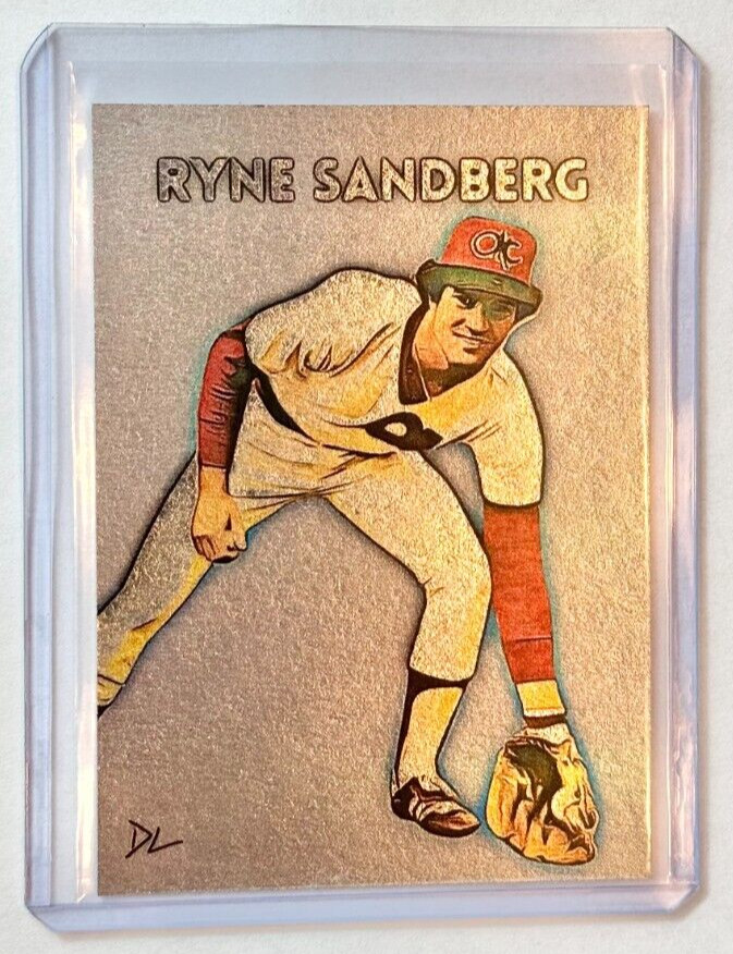 Ryne Sandberg Platinum Plated Artist Signed "Oklahoma City 89ers" Card 1/1