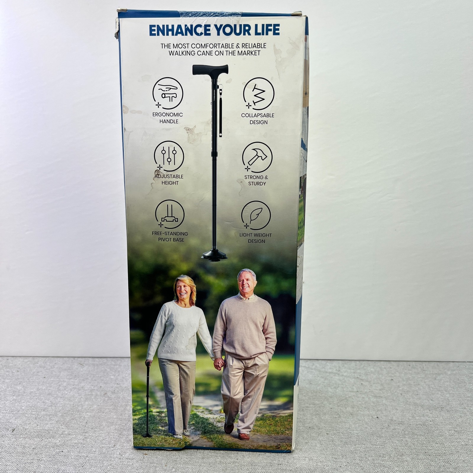 Honeybull Walking Cane Foldable Three-Point Base Unisex Adjustable