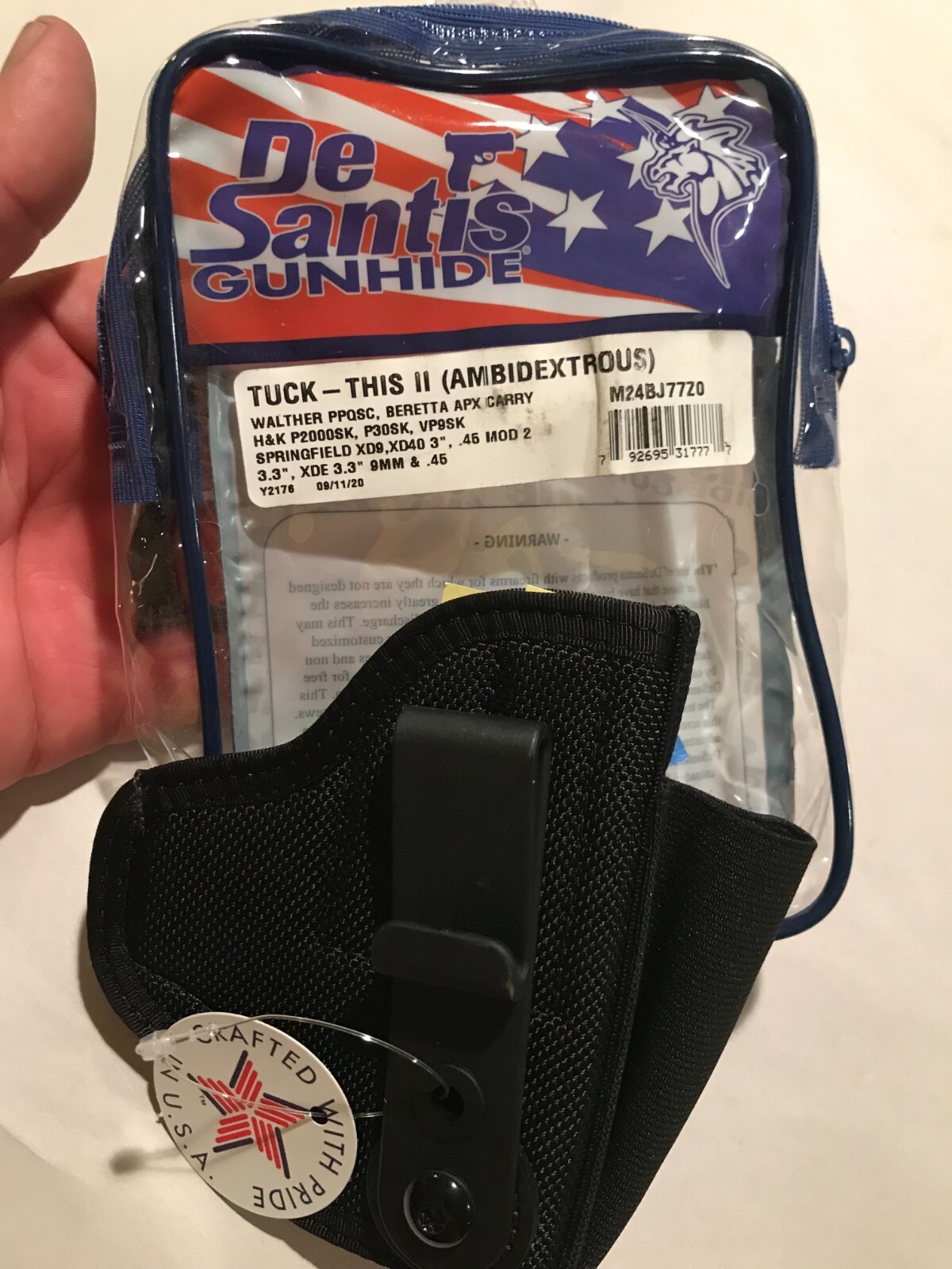 Desantis Tuck-This II Ambi Holster Walther PPQSC Beretta APX Carry HK VP9SK