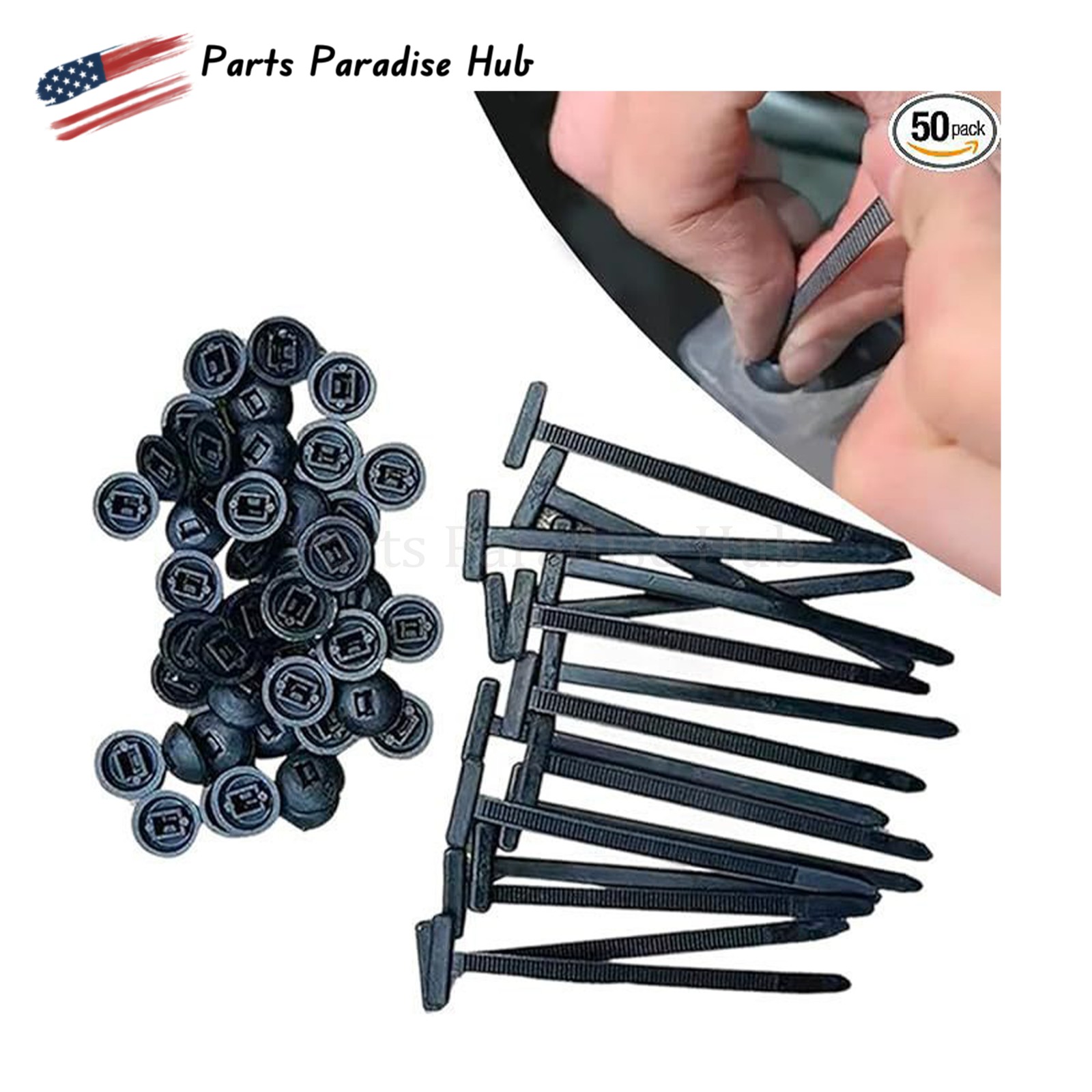 Universal Heavy Duty Self-Locking Nylon Cable Tie Buckle Nylon Zip Ties Holder+