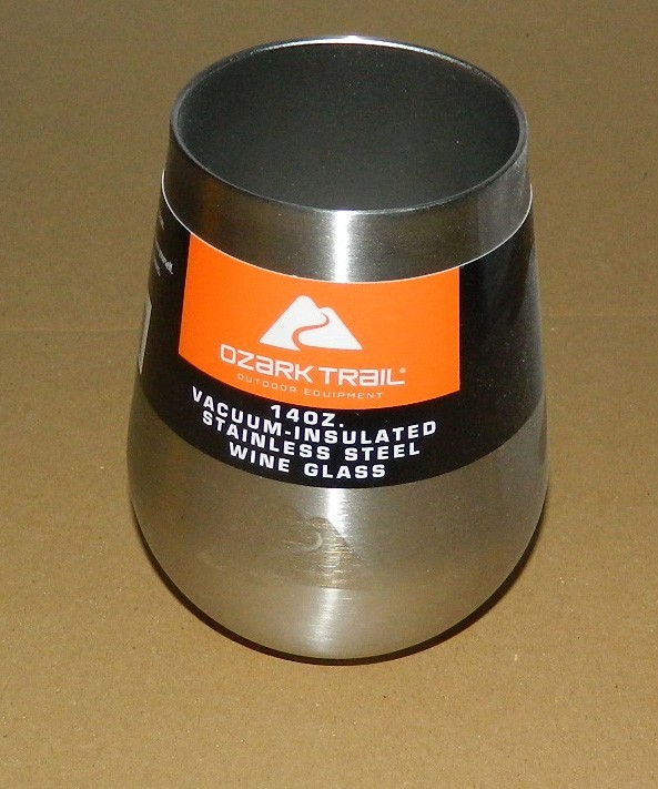 Ozark Trail 14 oz Vaccuum Insulated Stainless Steel Wine Glass ~ New