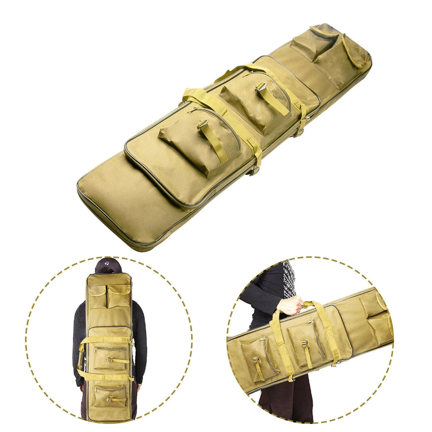 45" Tactical Rifle Bag Carbine Range Gun Padded Soft Carry Case Backpack