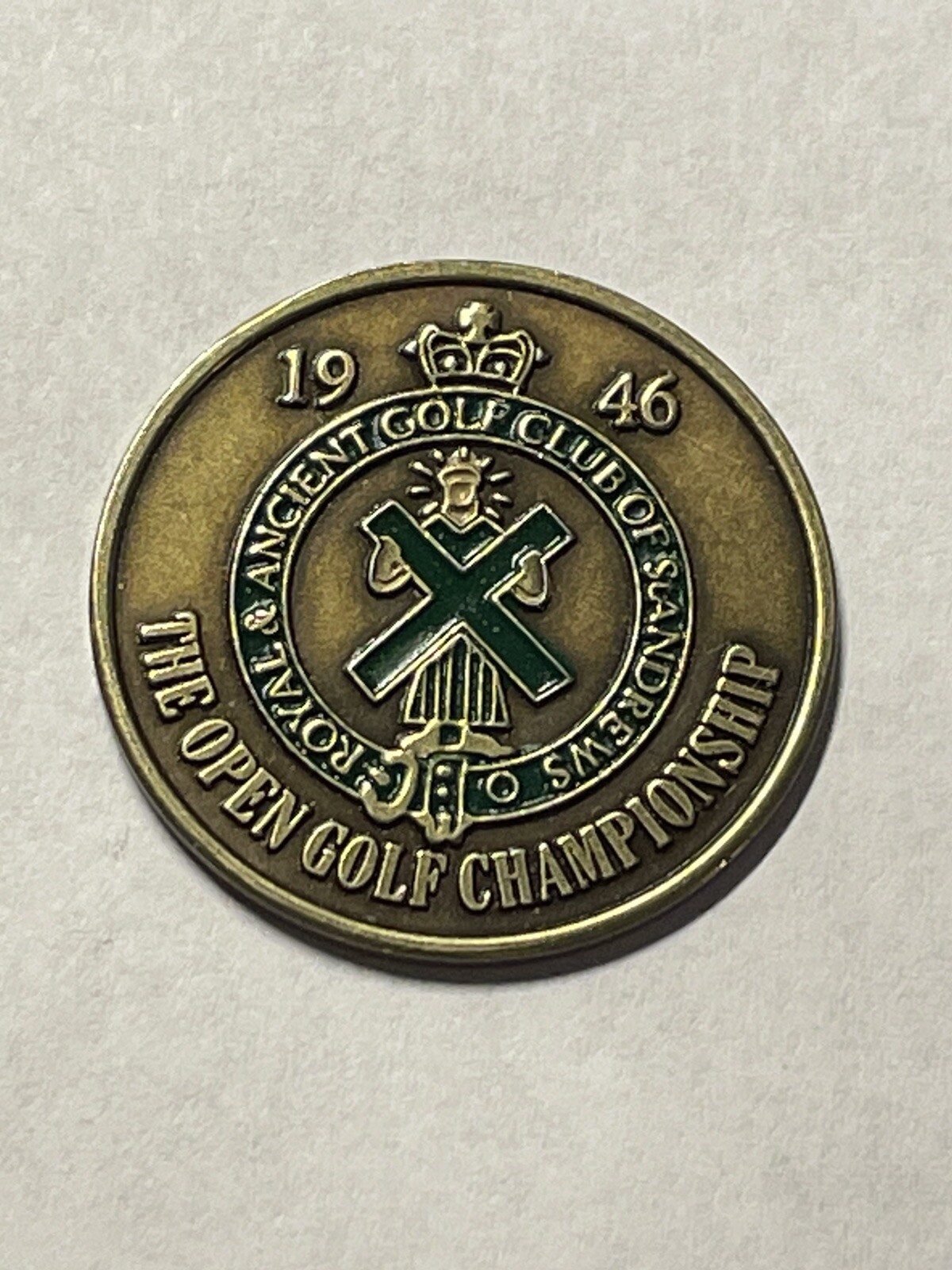 Rare 1946 Open Championship 1" Coin Style Golf Marker - Sam Snead Winner!