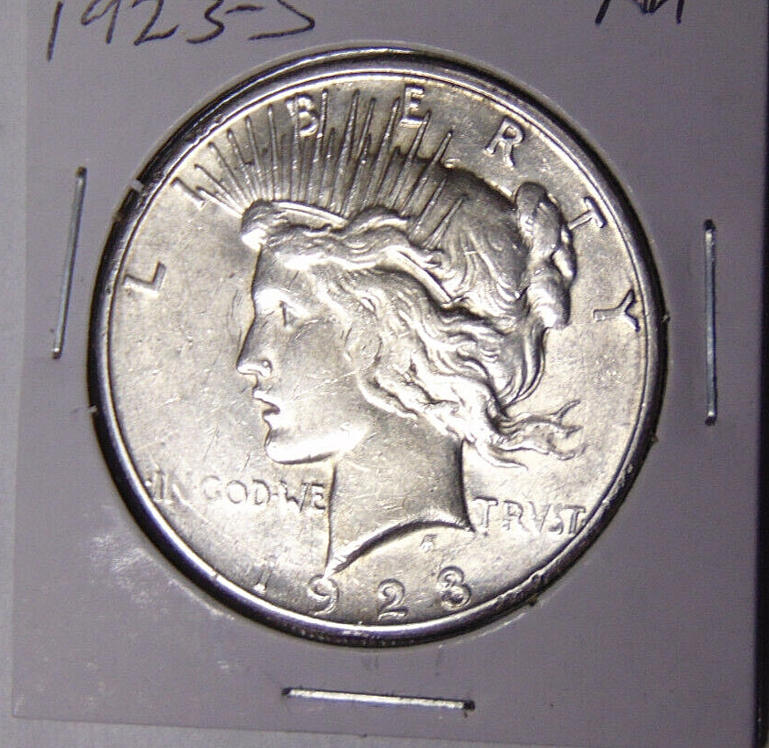 AU 1923-S Peace Silver Dollar About Uncirculated San Francisco Mint (91322)
