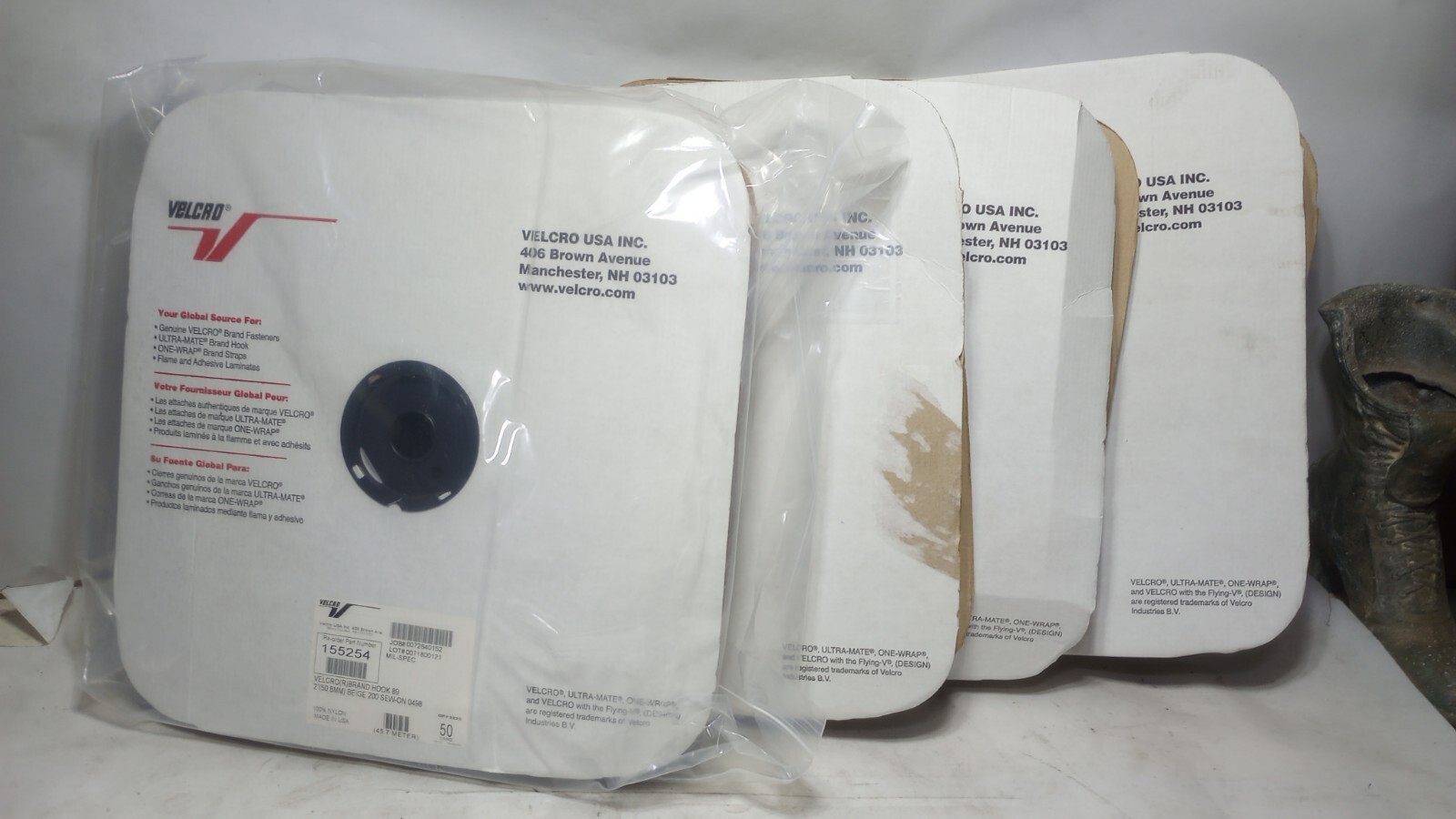 200 yds. of 2" Beige Velcro Mil-Spec Sew-On Hook 89 P/N 155254 Beige 200