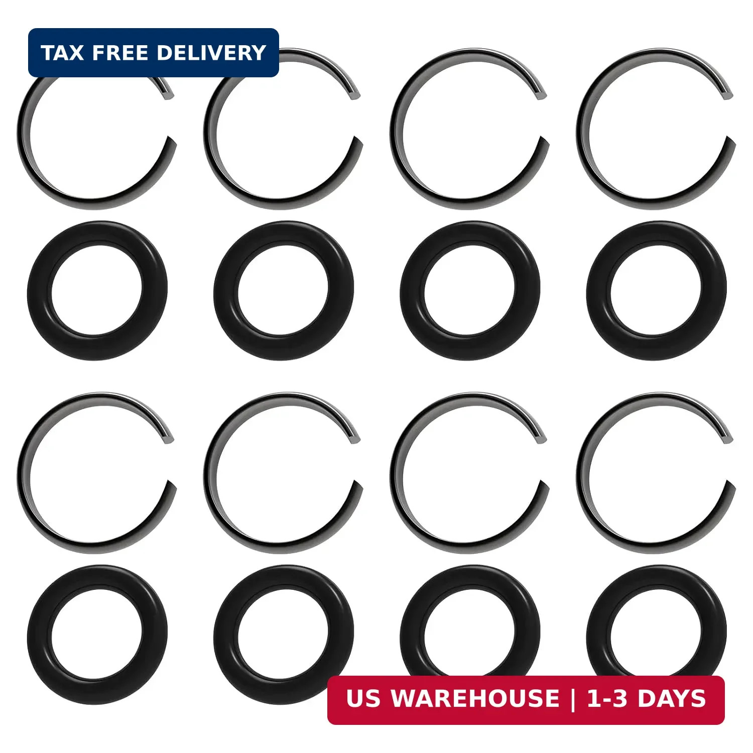 8 Pcs 3/8" Impact Retaining Ring, Impact Friction Ring with O-Ring Fits for Mil-