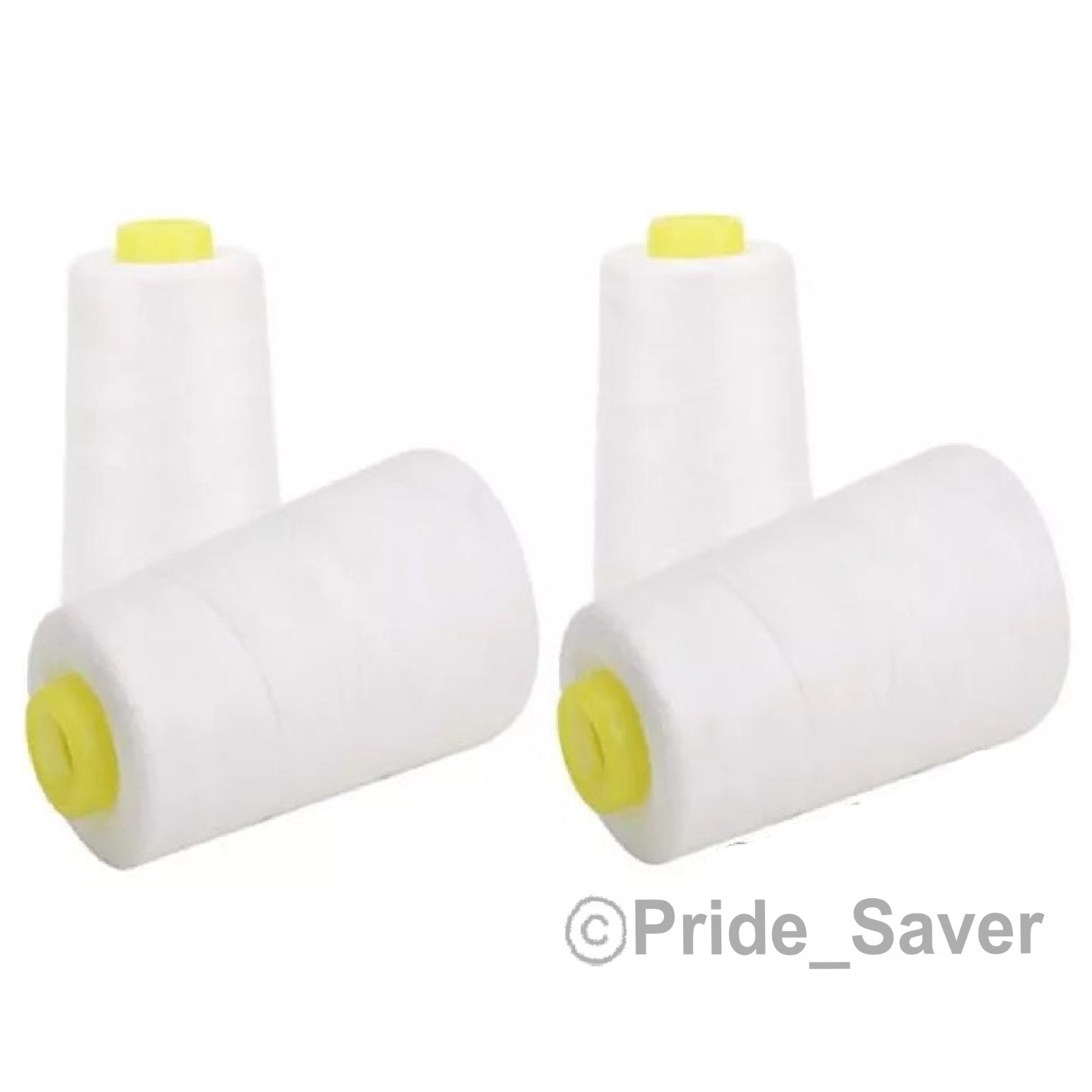 2500 Yard Each Spools WHITE Sewing Thread All Purpose 100% Polyester (4 Pack)