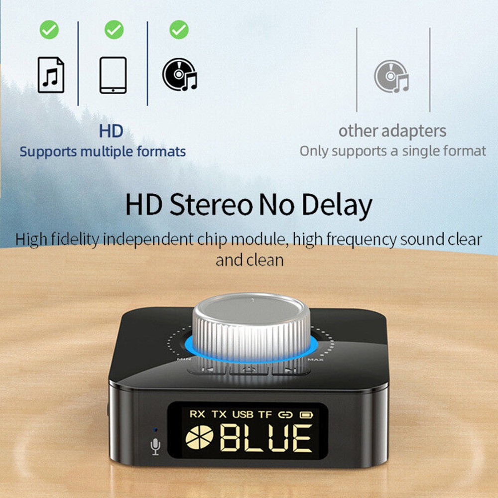Bluetooth 5.0 Receiver Transmitter Wireless 3.5mm AUX to RCA HiFi Audio Adapter