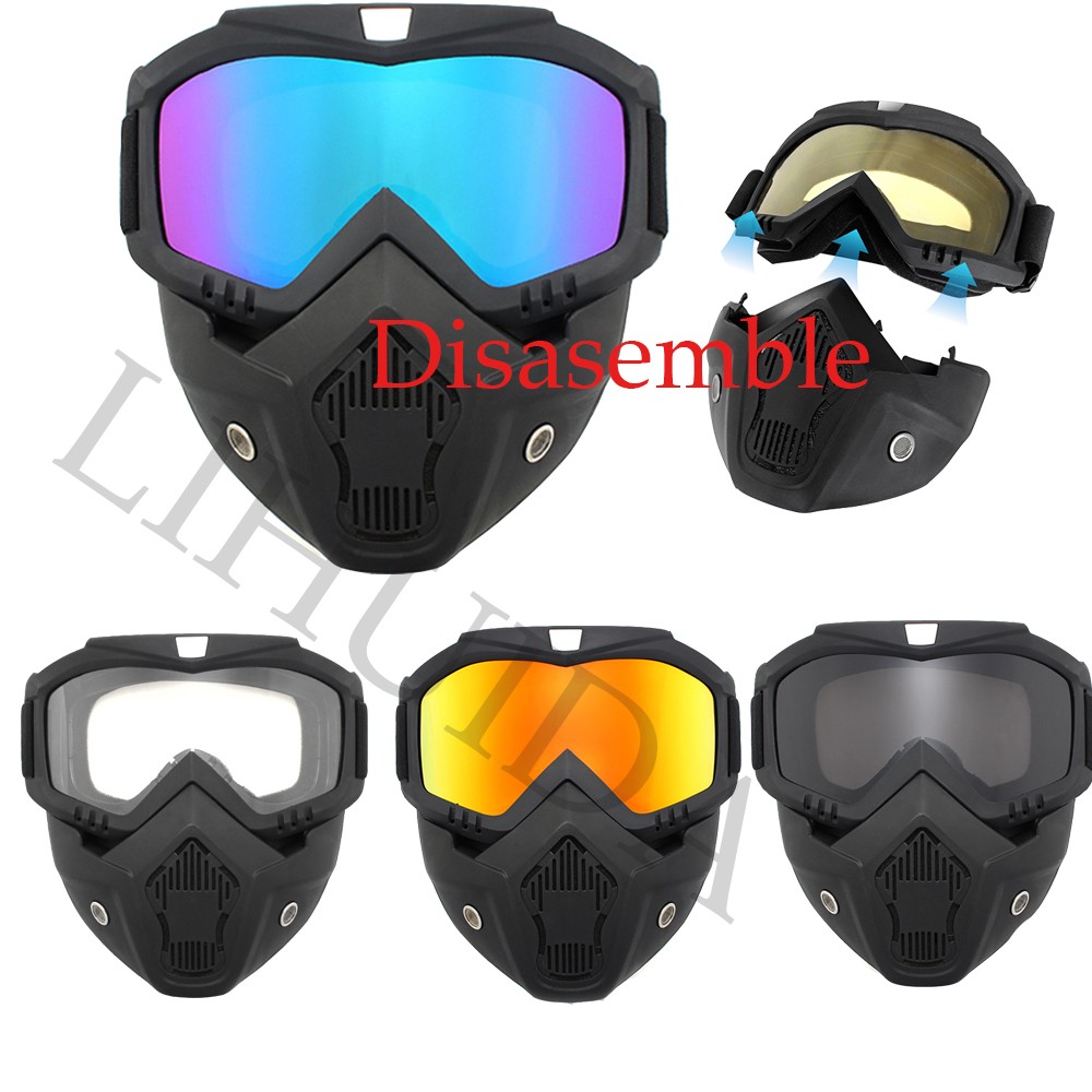 Motorcycle Mask Helmet Full Face Ski Bike Googles Glasses Motocross Motorbike