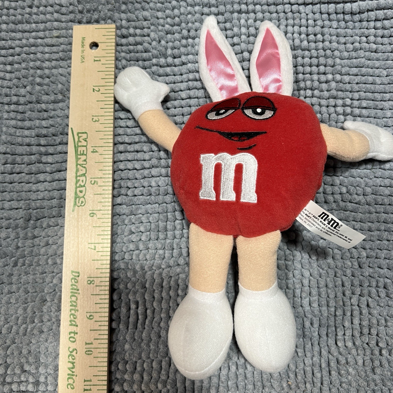 M&M’s Red Character Easter Bunny Plush – 11” Soft Stuffed Toy 2007