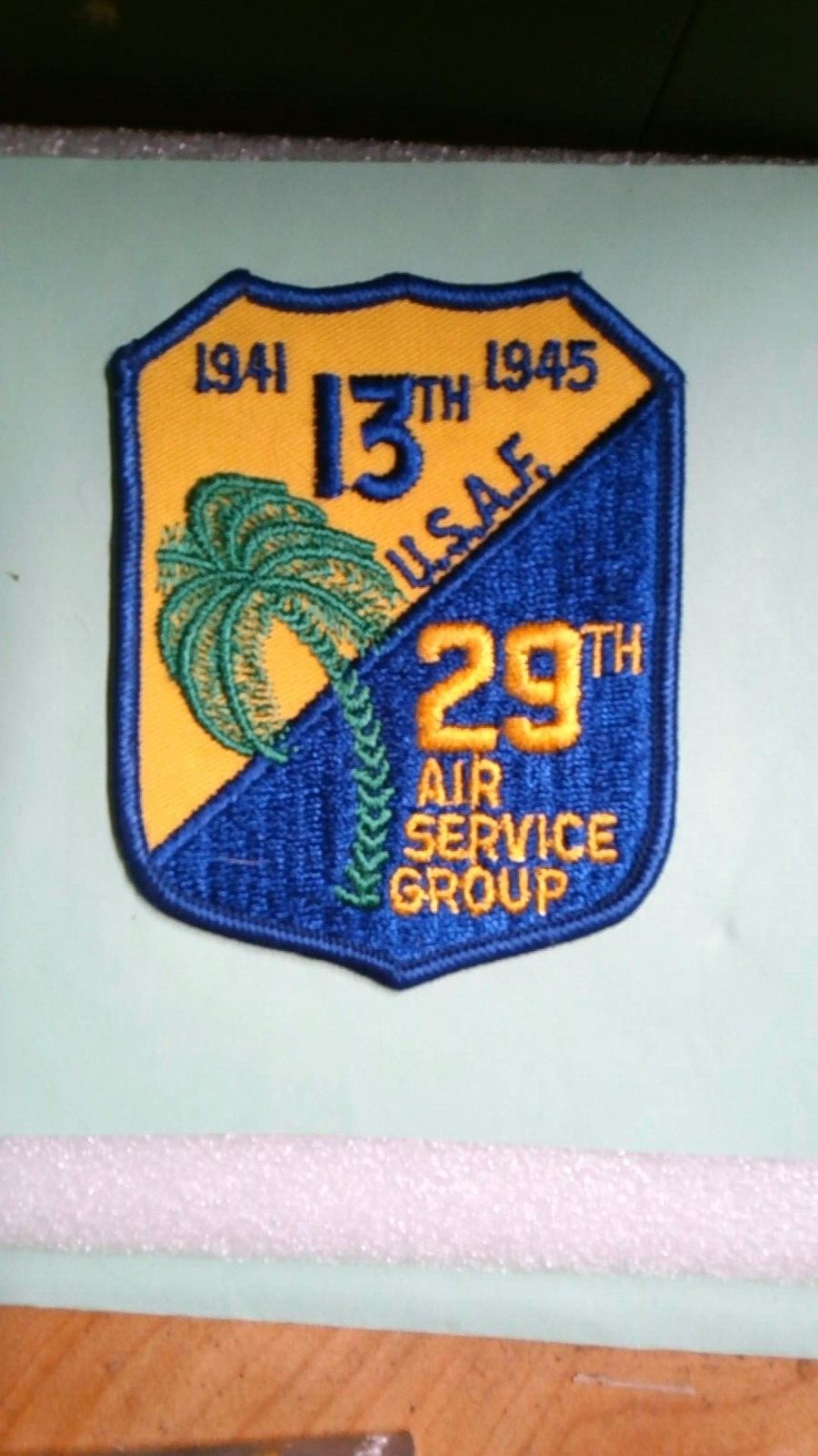 MILITARY PATCH SEW ON 13TH USAF 29TH AIR SERVICE GROUP 1941-1945 US AIR FORCE