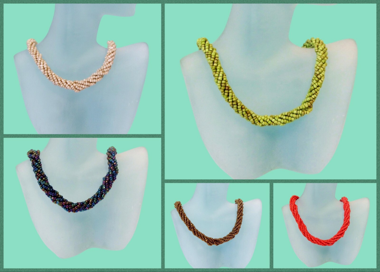 10 PCS  18" Handmade Beaded Rope Chain DIY Necklace WHOLESALE LOT 5 Colors