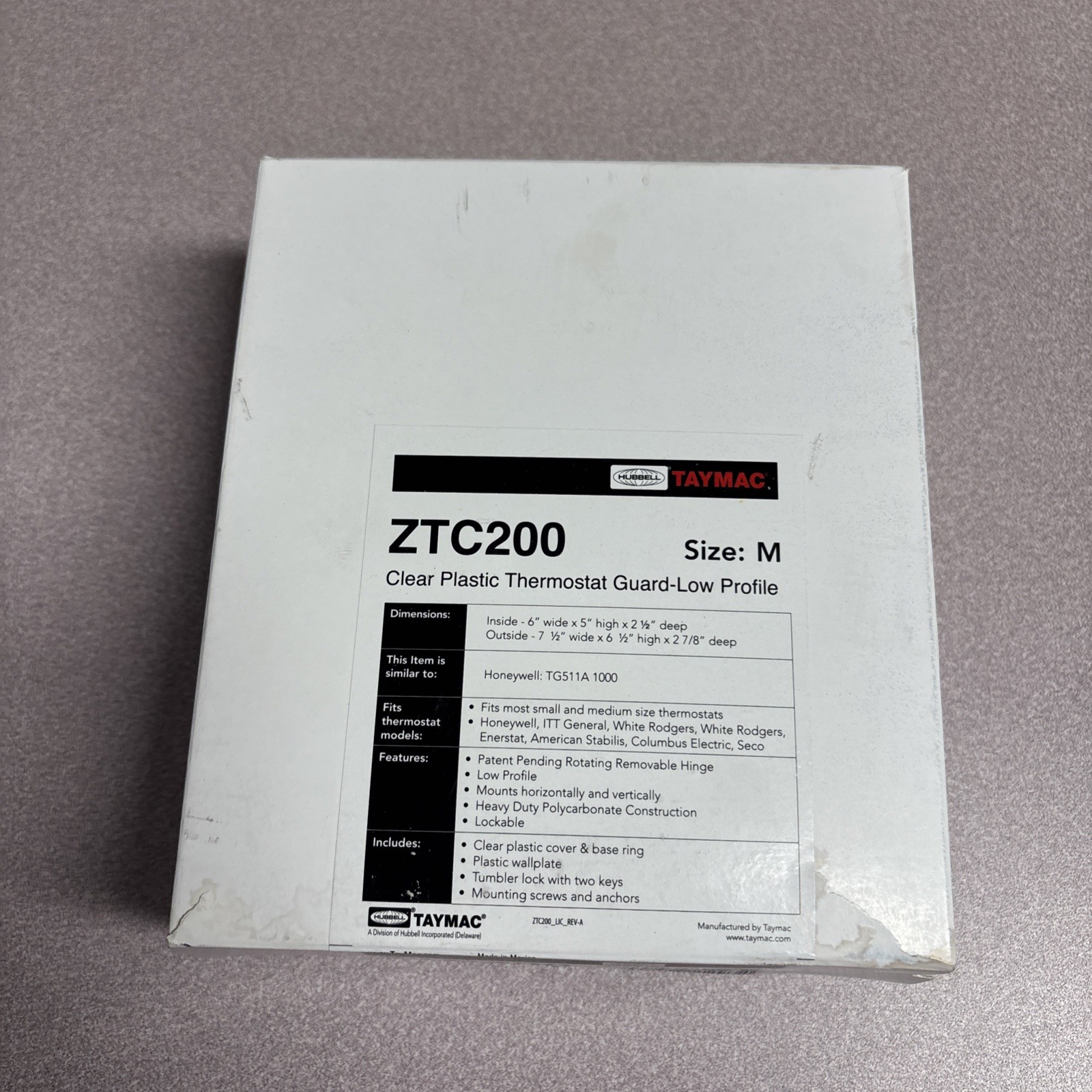 New! Taymac ZTC200 Low Profile Thermostat Cover Guards Medium