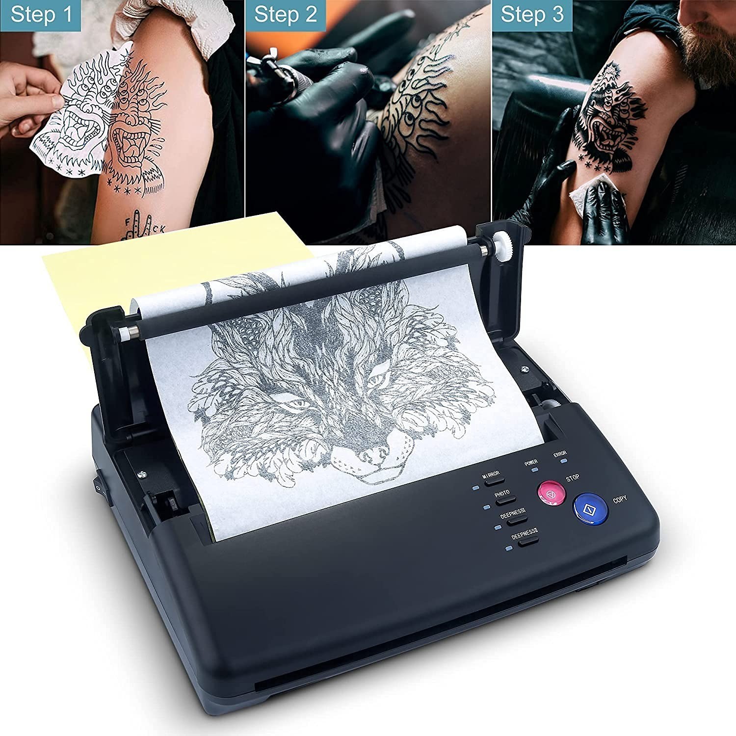 Sacnahe Tattoo Transfer Stencil Machine Copier with 20 Stencil Papers