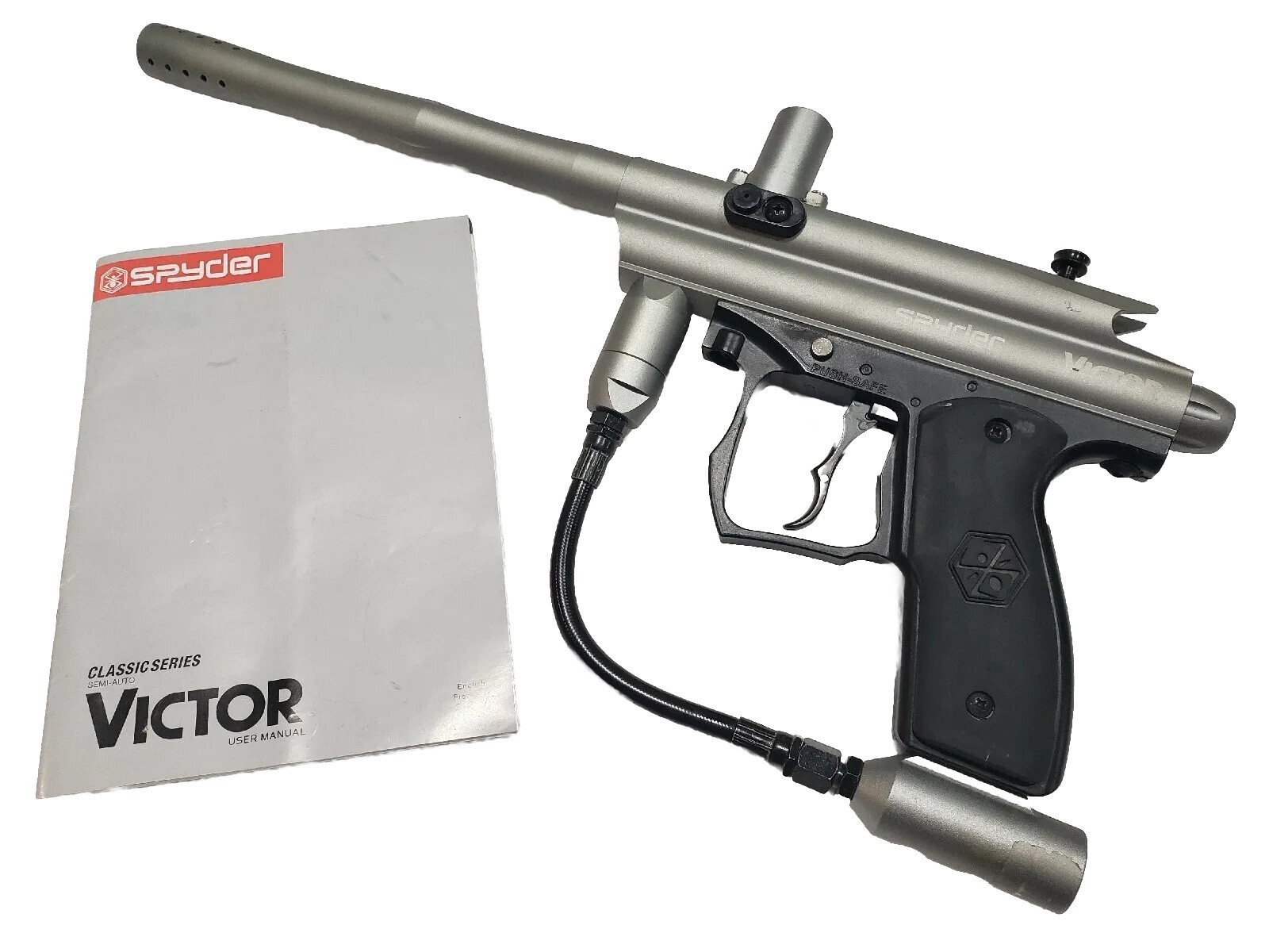 Spyder Battle Gray Victor Entry Level Semi Auto Paintball Gun & Barrel FREE SHIP