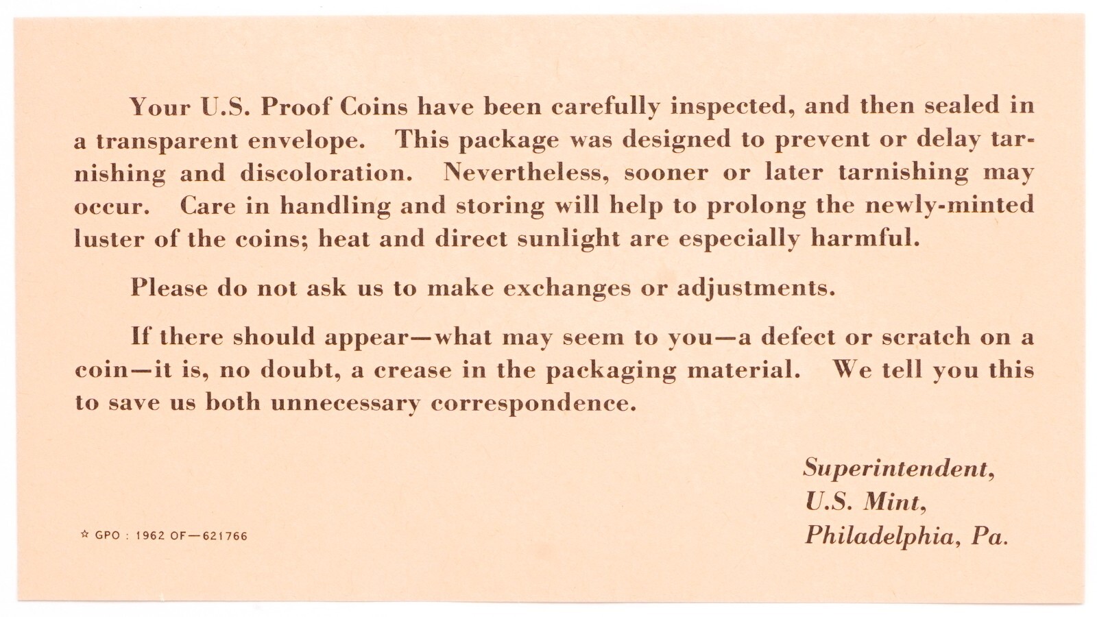 1962 United States Proof Set w/ OGP
