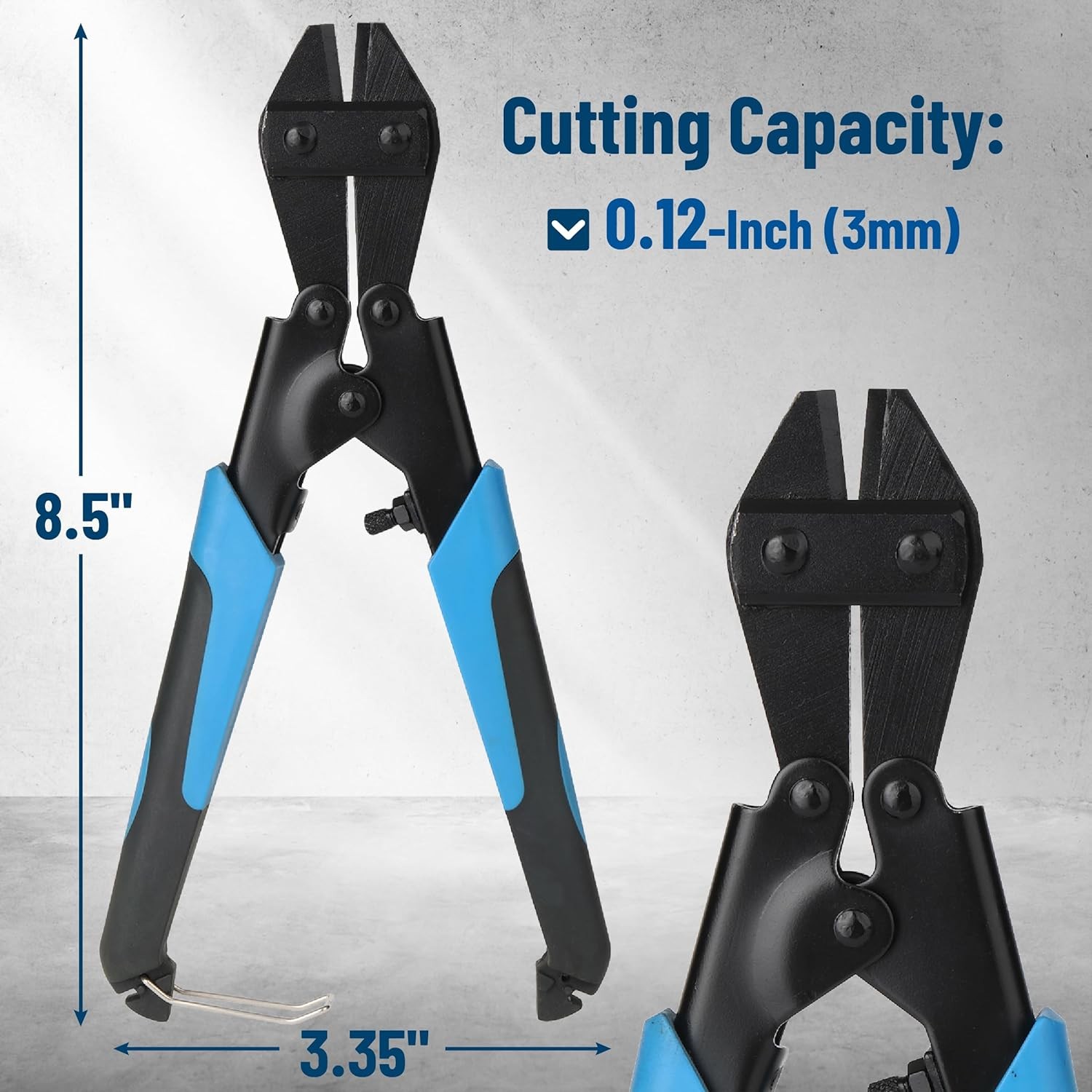 Bolt Cutter 8.5" Heavy Duty Small Wire Cutter, Compact Mini Bolt Cutting Tool,