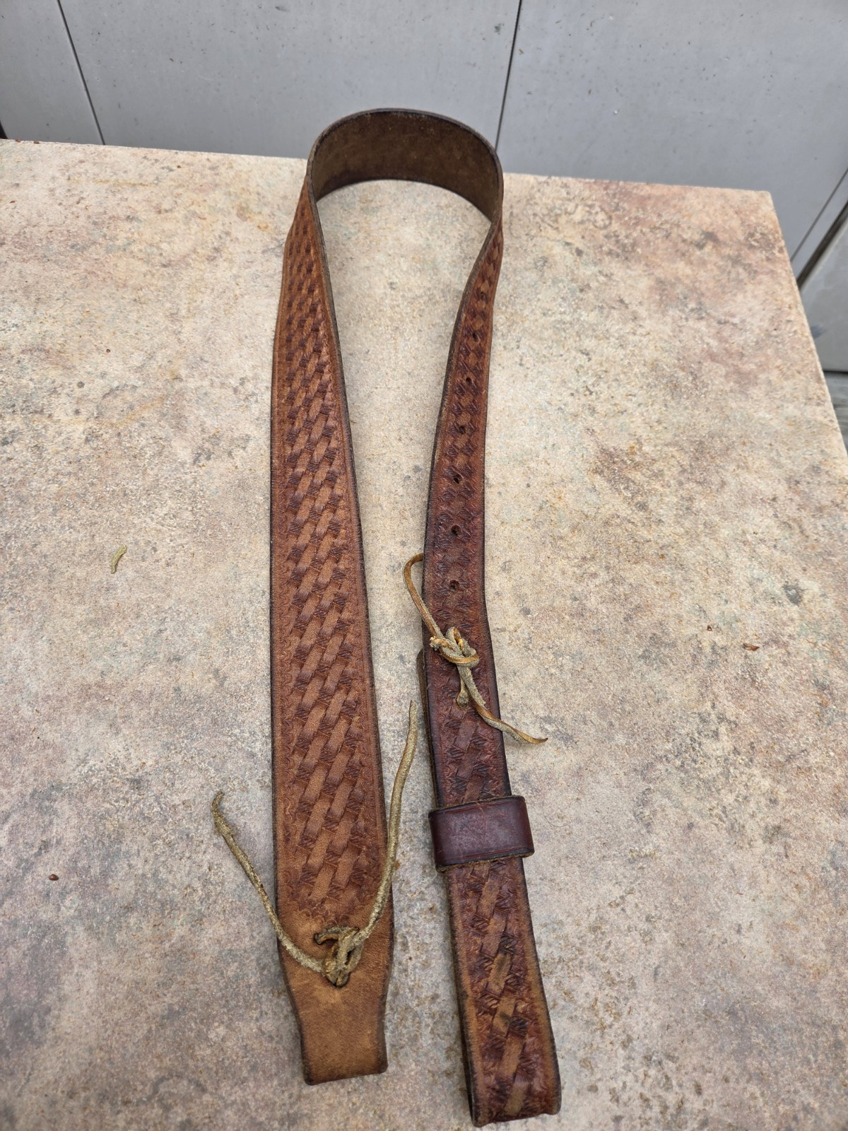 Geo. Lawrence Co. No. 75 Rifle Sling, Basketweave Stamped, Vintage