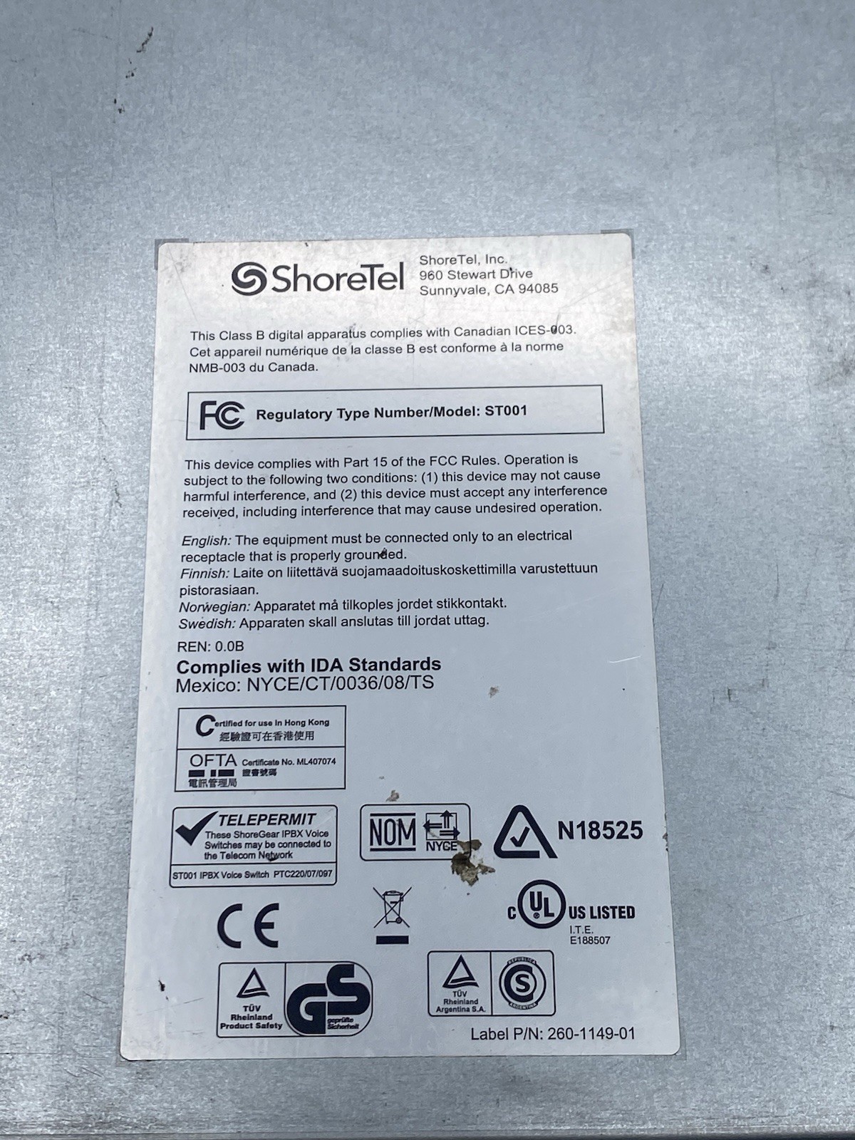 ShoreTel ShoreGear 90 SG-90 Voice Switching Module - Powers On