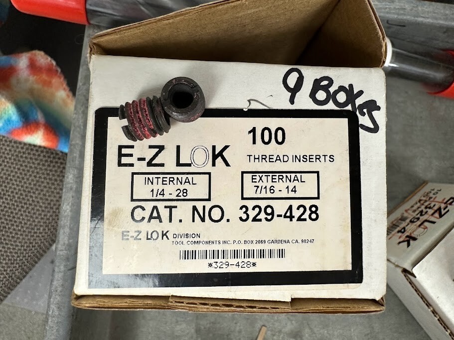 E-Z LOK 329-428 LOT OF 5 THREAD INSERTS 1/4-28 X 7/16-14