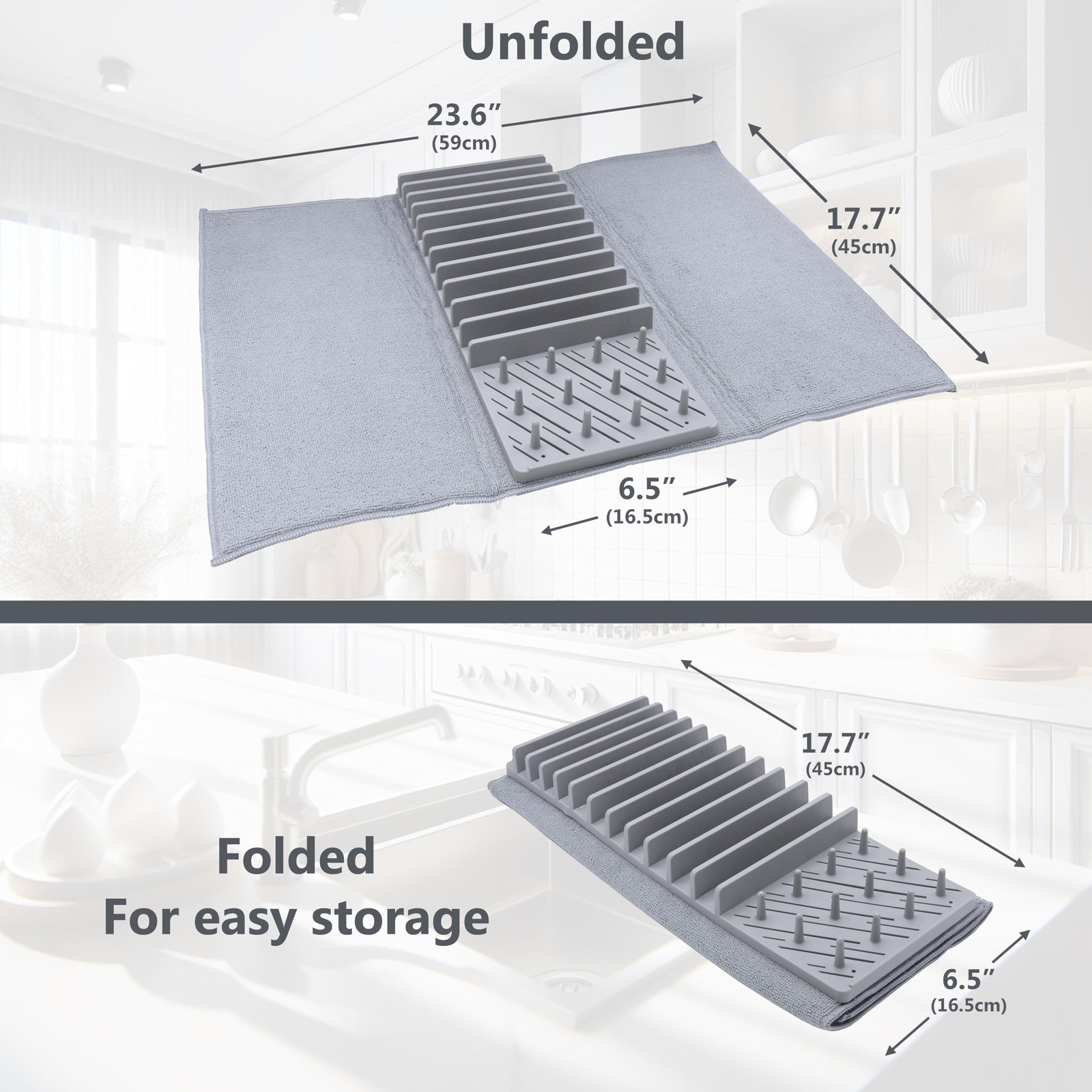 ABAZANA Dish Drying Rack and Mat Set
