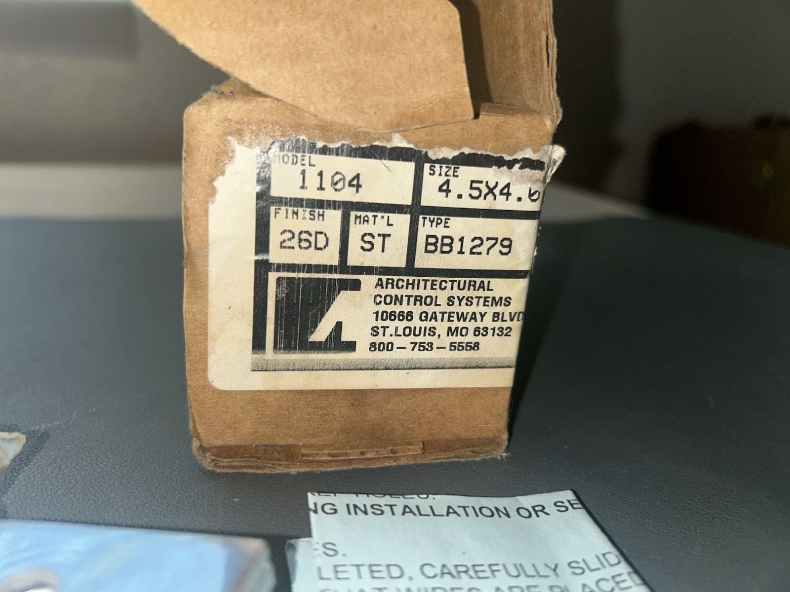Architectural Control Systems 1104 4.5" X 4.0" Concealed Connection Hinge ACSI