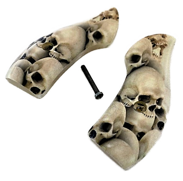 Skulls on Faux White Mother of Pearl IMOP S&W J Frame Grips