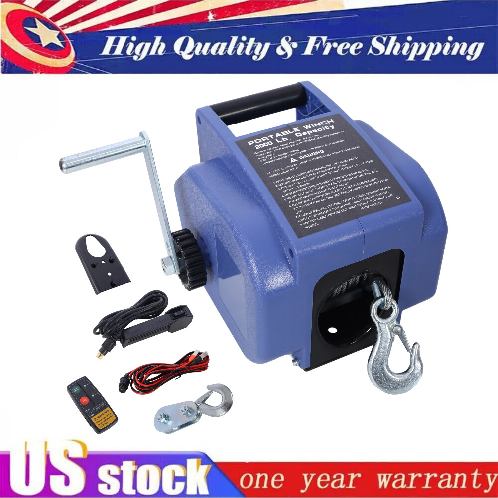 12V 5000LBS Electric Winch Wirelss Remote Control Trailer Winch for Boat Truck