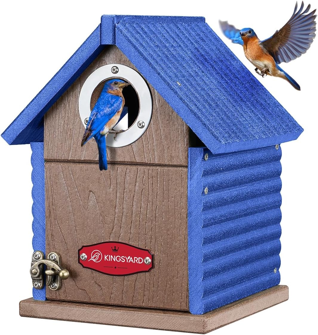 Recycled Plastic Weatherproof Bird House Clear View Panel Predator Guard