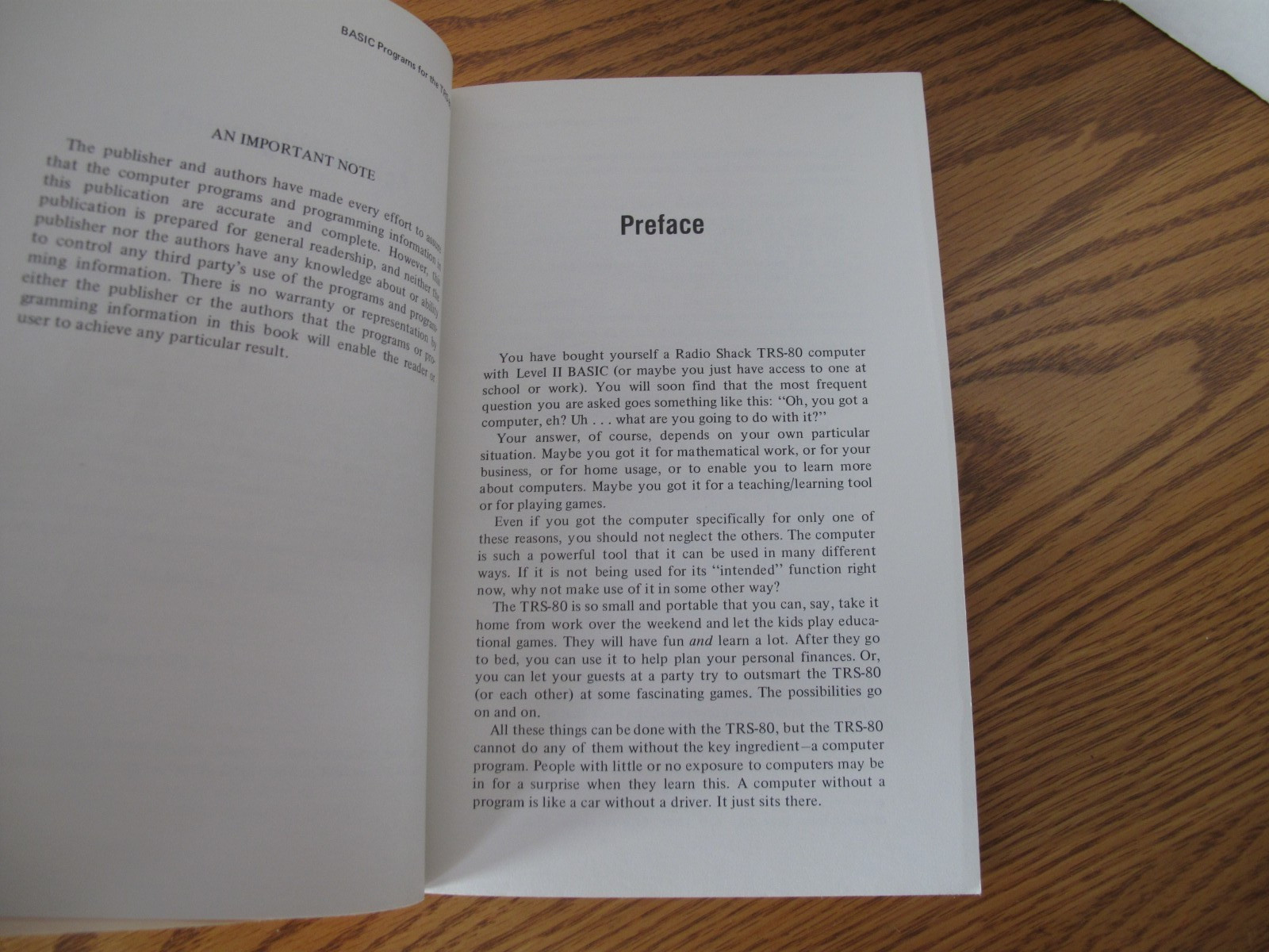 VINTAGE TRS-80 COMPUTER PROGRAMMING BOOK RADIO SHACK 1980 PROGRAMS