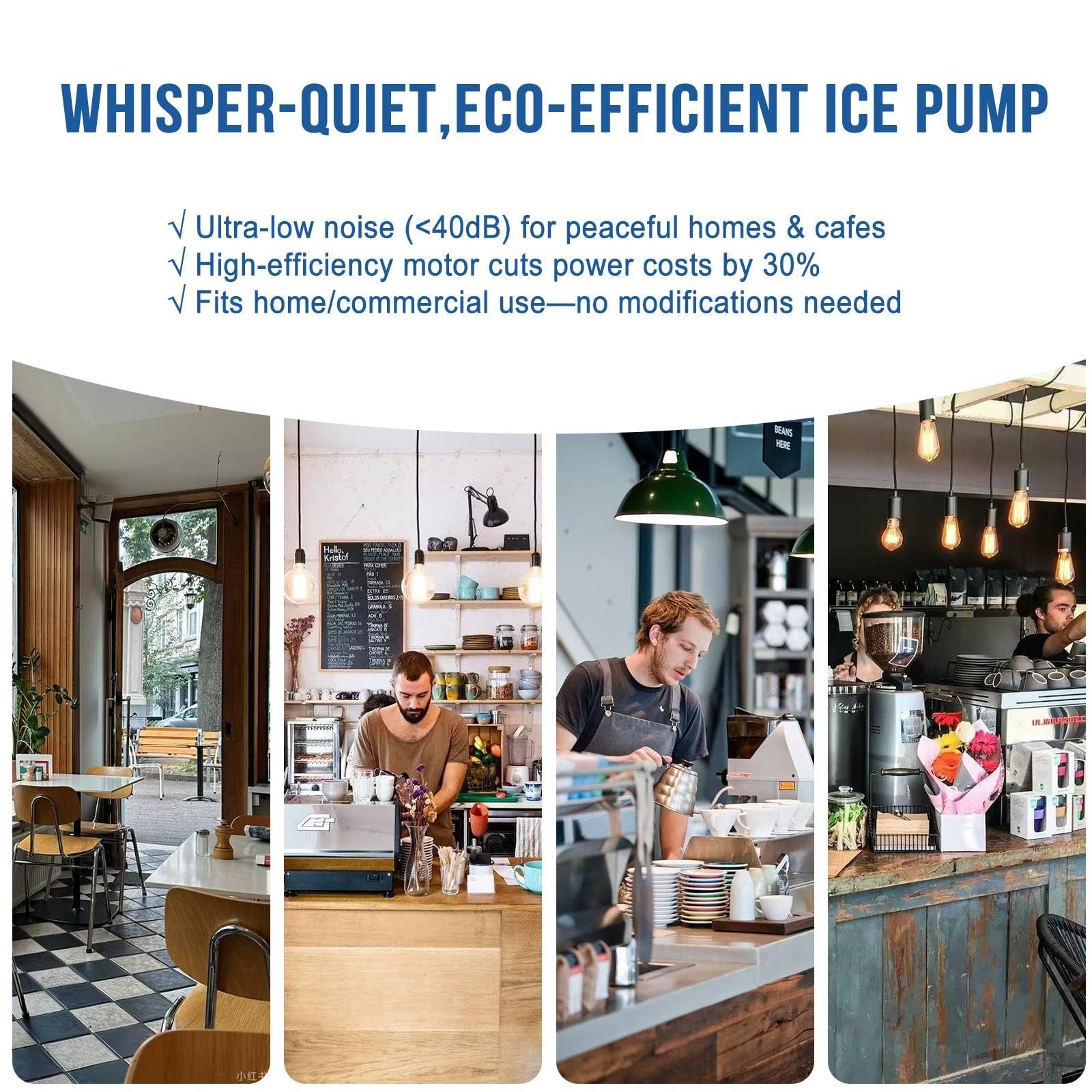 YSP2PJDVF1 Commercial Ice Maker Water Pump | Quiet 110V 2W Matte Black
