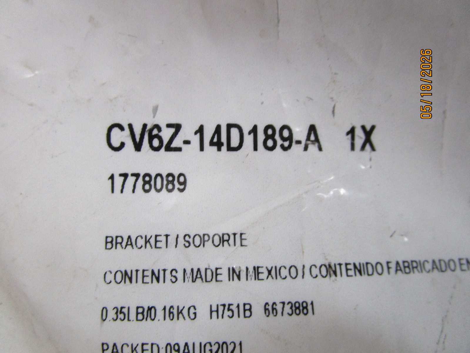 Genuine Ford OEM CV6Z-14D189-A Bracket