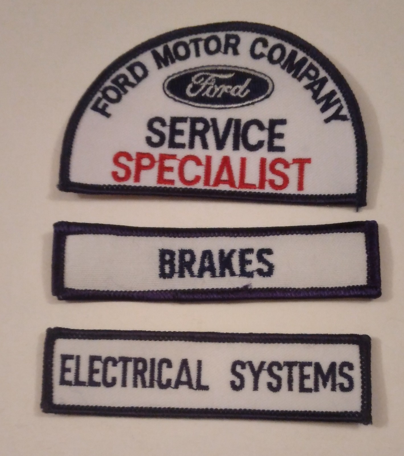 3 Ford Motor Company Embroidered Service Specialist Technician/Mechanics Patches