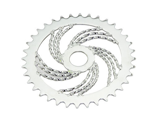 Lowrider Triple Twisted Steel Chainring 1/2 X 1/8 36t Chrome.