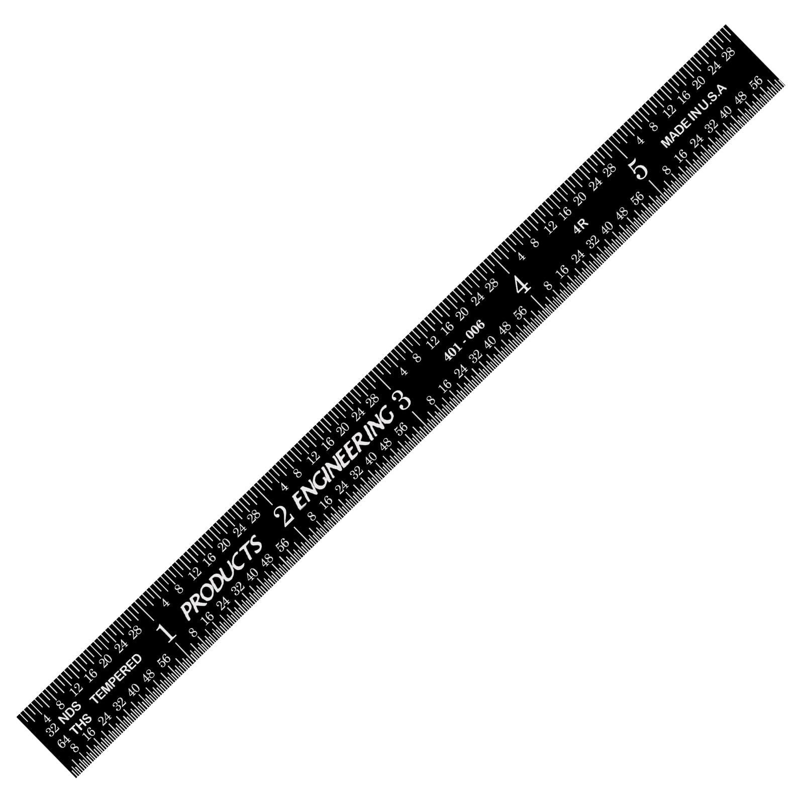 PEC Tools 6" Stainless Steel Flexible Metal Ruler with Black Chrome Finish, 4...