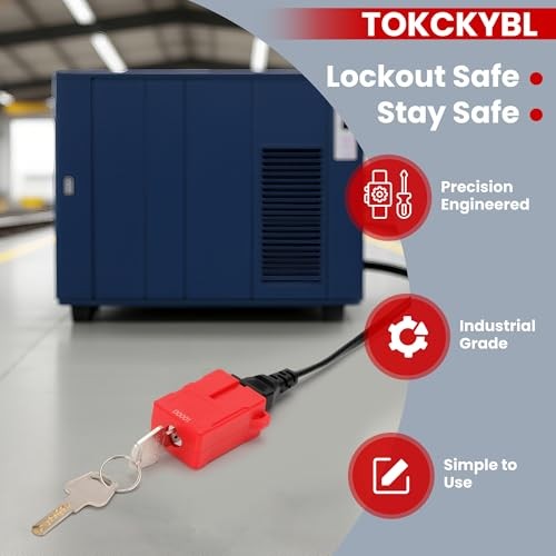 Electrical Cord Plug Lockout Device (Pack) - Key-Retaining Safety Lock for 2