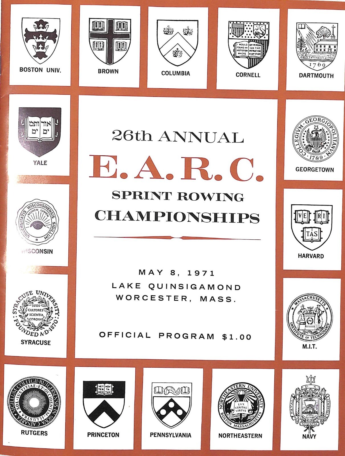 26th Annual E.A.R.C. Sprint Rowing Championships Official Program 1971