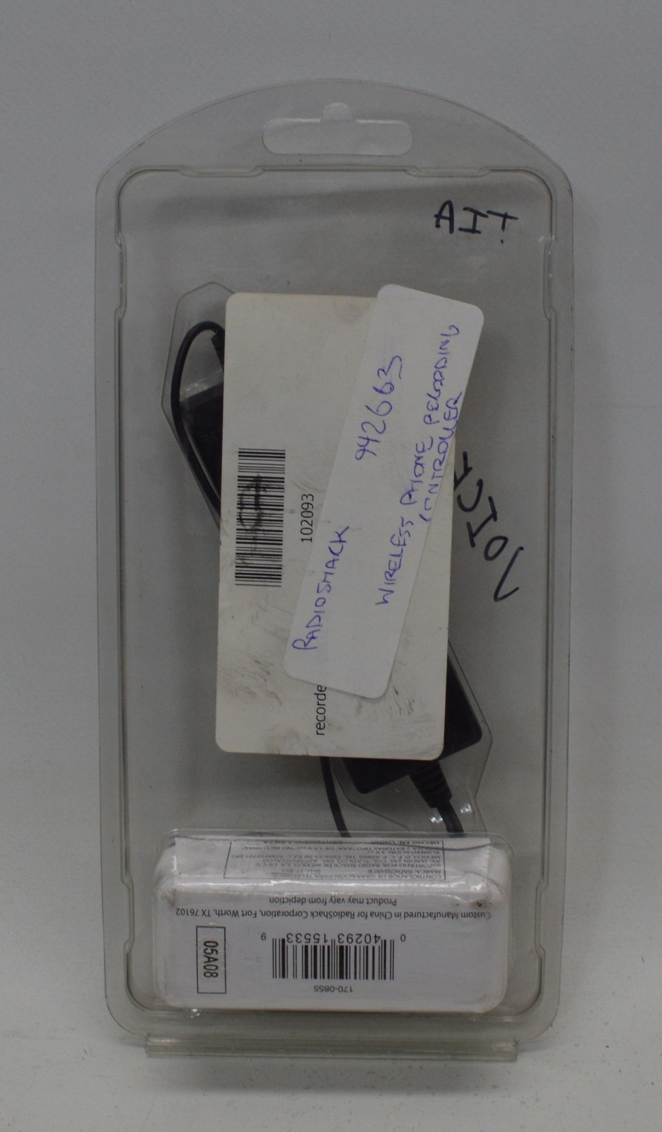 RadioShack Wireless Phone Recording Controller CAT NO 17-1855