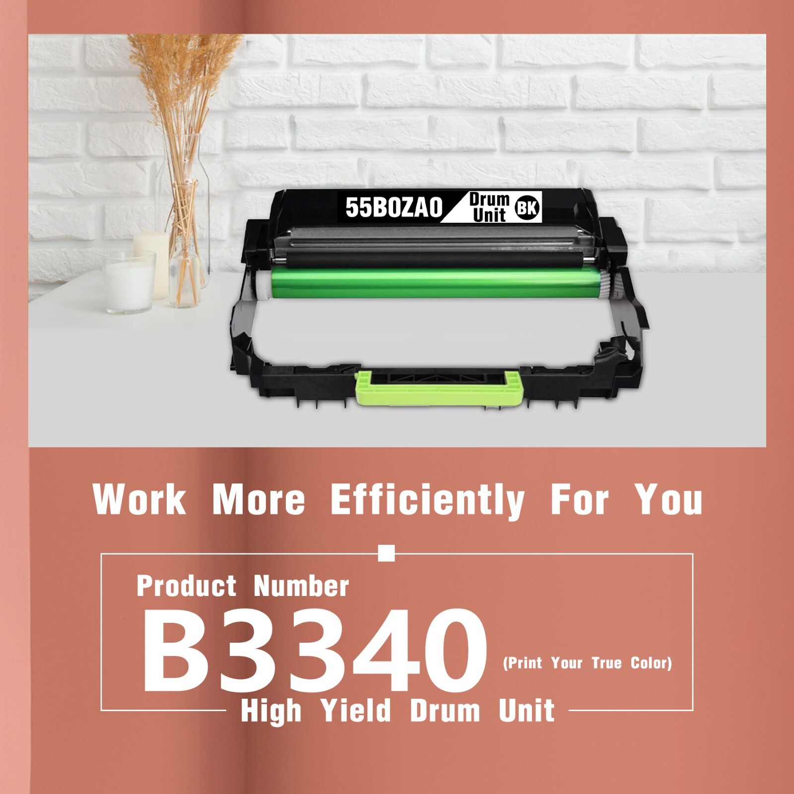 Compatible 55B0ZA0 Black Drum Unit (1-Pack) for Lexmark Printers MS331/431
