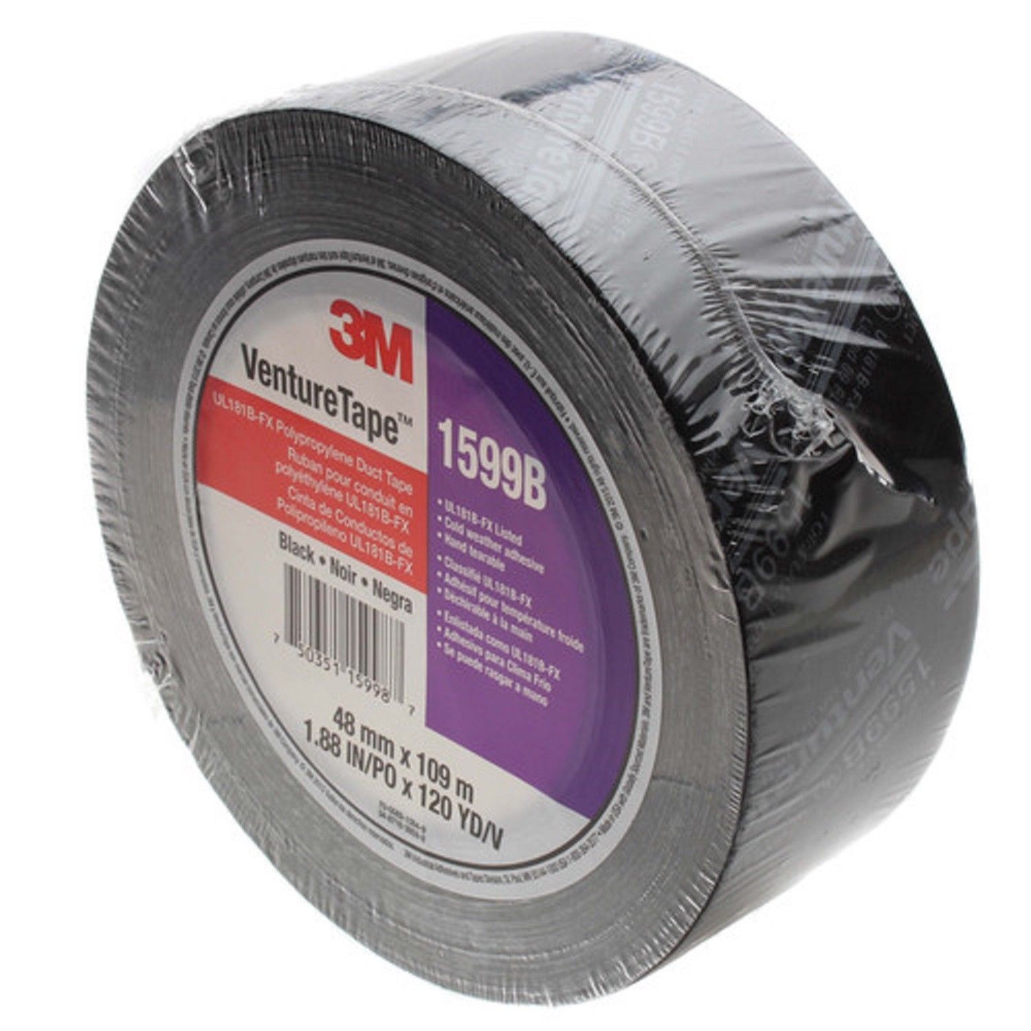 UL181B-FX 1599B Venture Tape Black Flex Duct Tape Black Brand New BLACK
