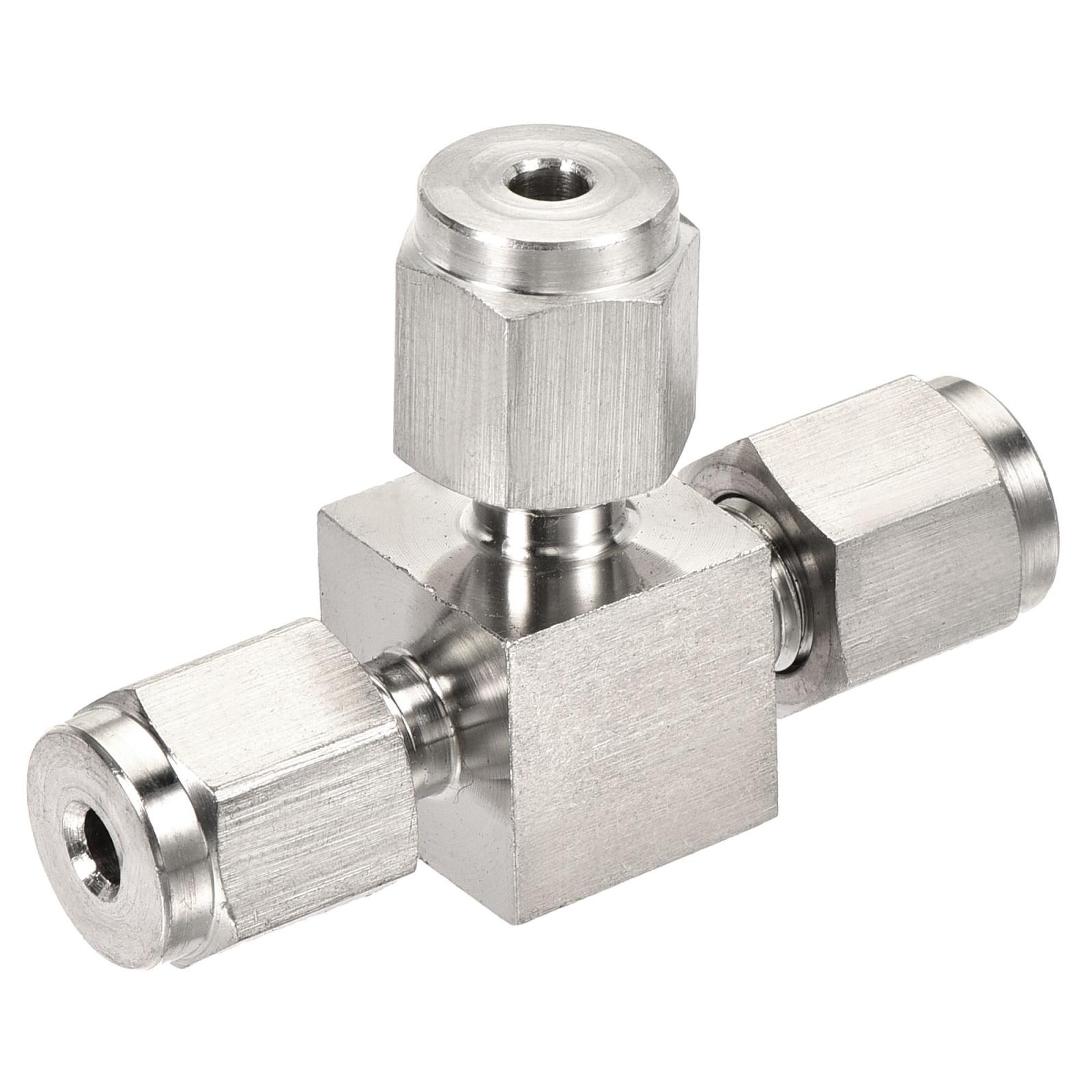 Quick Connect Fittings Stainless Steel 1/8" OD Tube 3 Way Tee Union Splitter