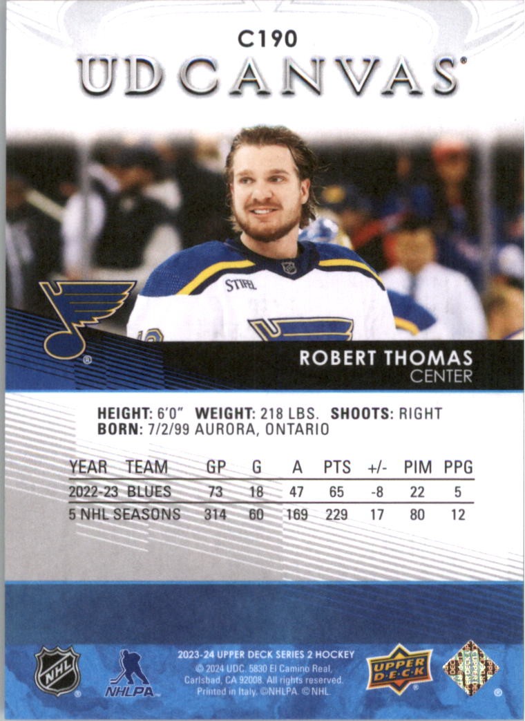 2023-24 Upper Deck UD Canvas #C190 Robert Thomas - HKY