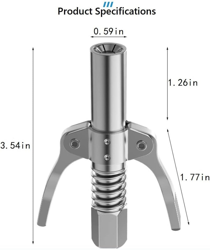Locking Grease Gun Coupler Allows for Easy Release of Grease from Grease Fitting