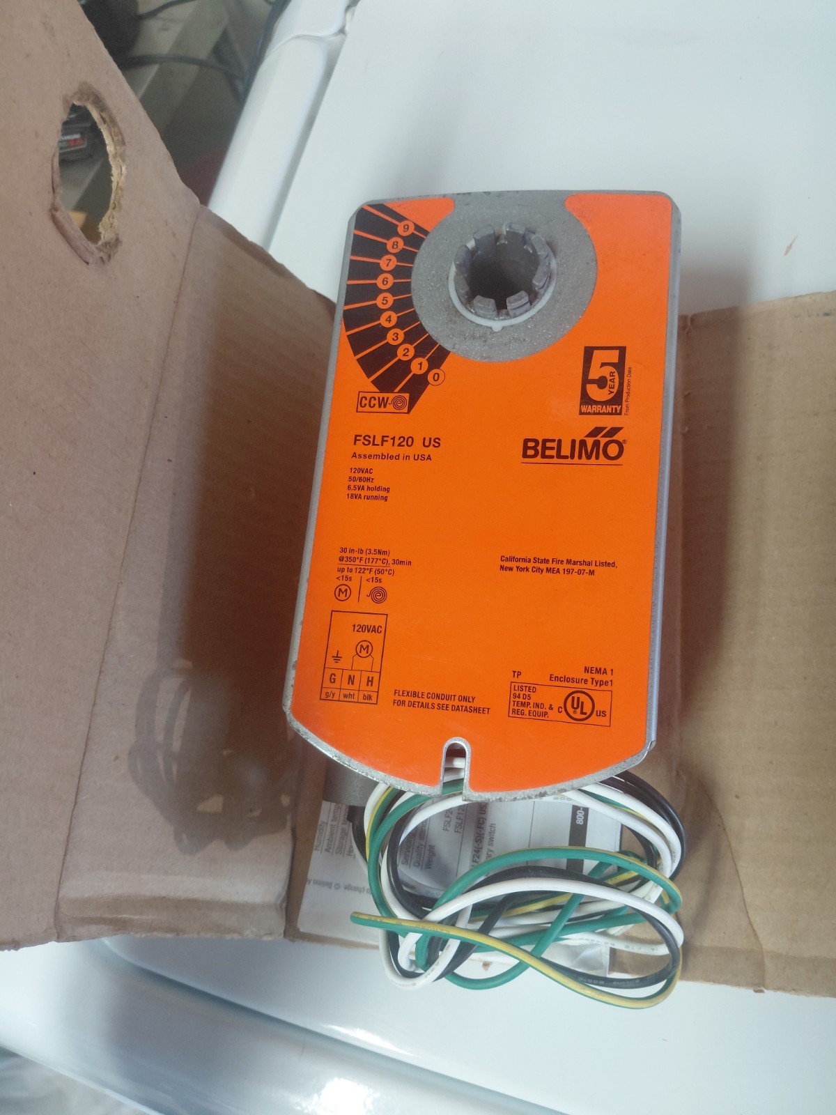 Belimo FSLF120 US Spring Return Damper Actuator -