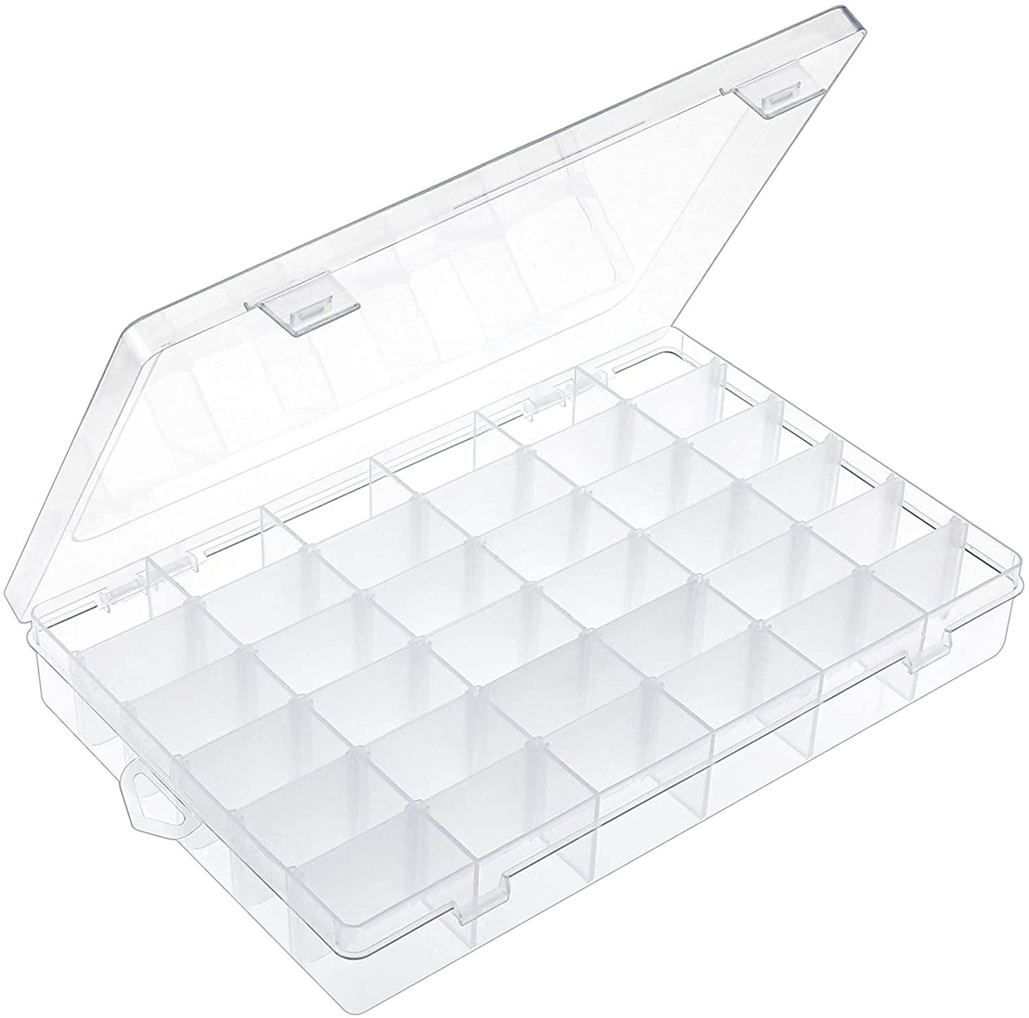 OUTUXED 36 Grids Clear Plastic Organizer Box with Adjustable 1PCS, 1 Pack