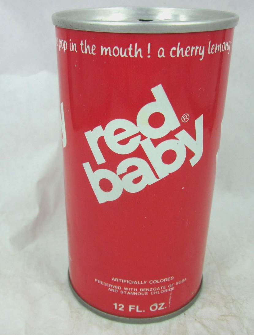 red baby cherry straight steel soda pop can Columbine Beverage DENVER COLORADO