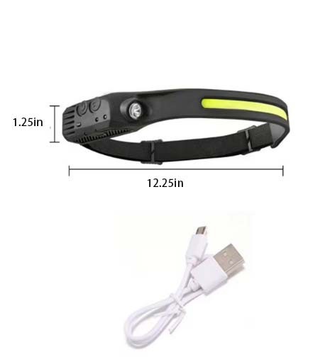 COB LED Headlamp Headlight Torch Work Light Bar Head Band Lamp 2 pack