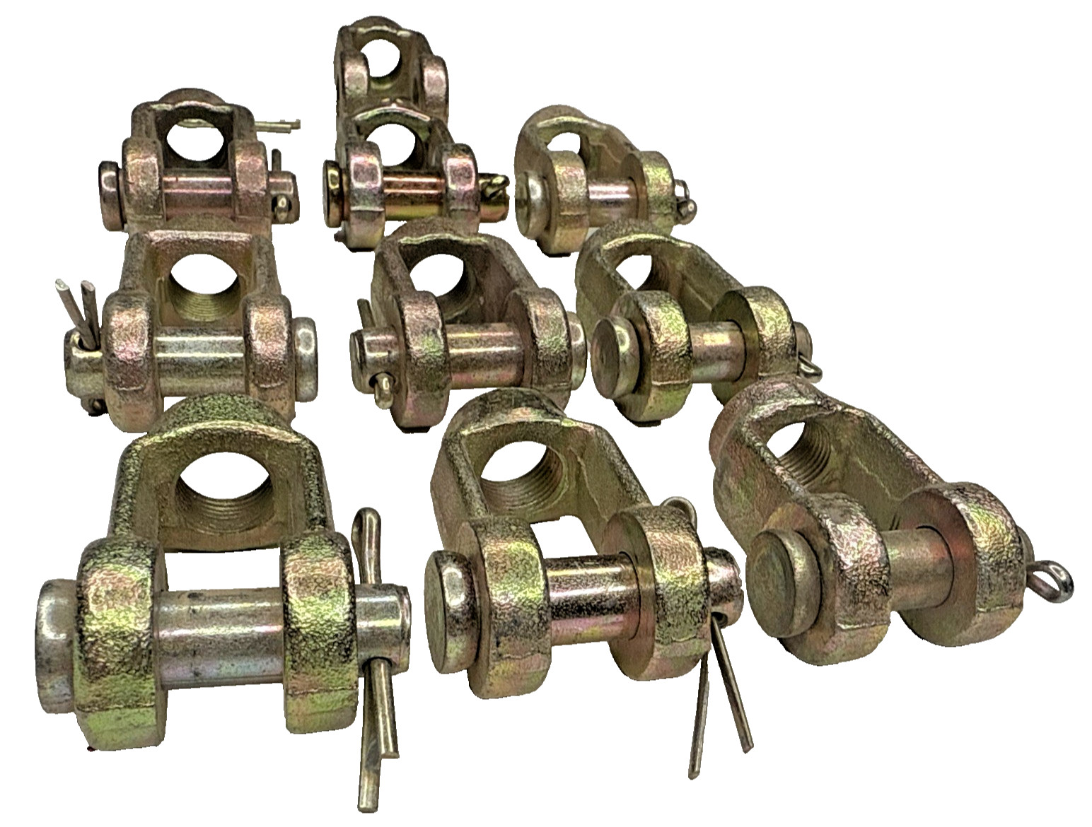 (Lot of 10) 5/8-18 Slack Adjuster Clevises Only (9) 1/2" Pins Included Zinc