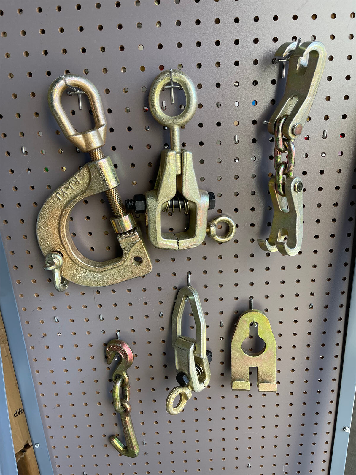 6pc Auto Body Frame Machine Pulling Puller Chain & Clamps Set w/ Hooks